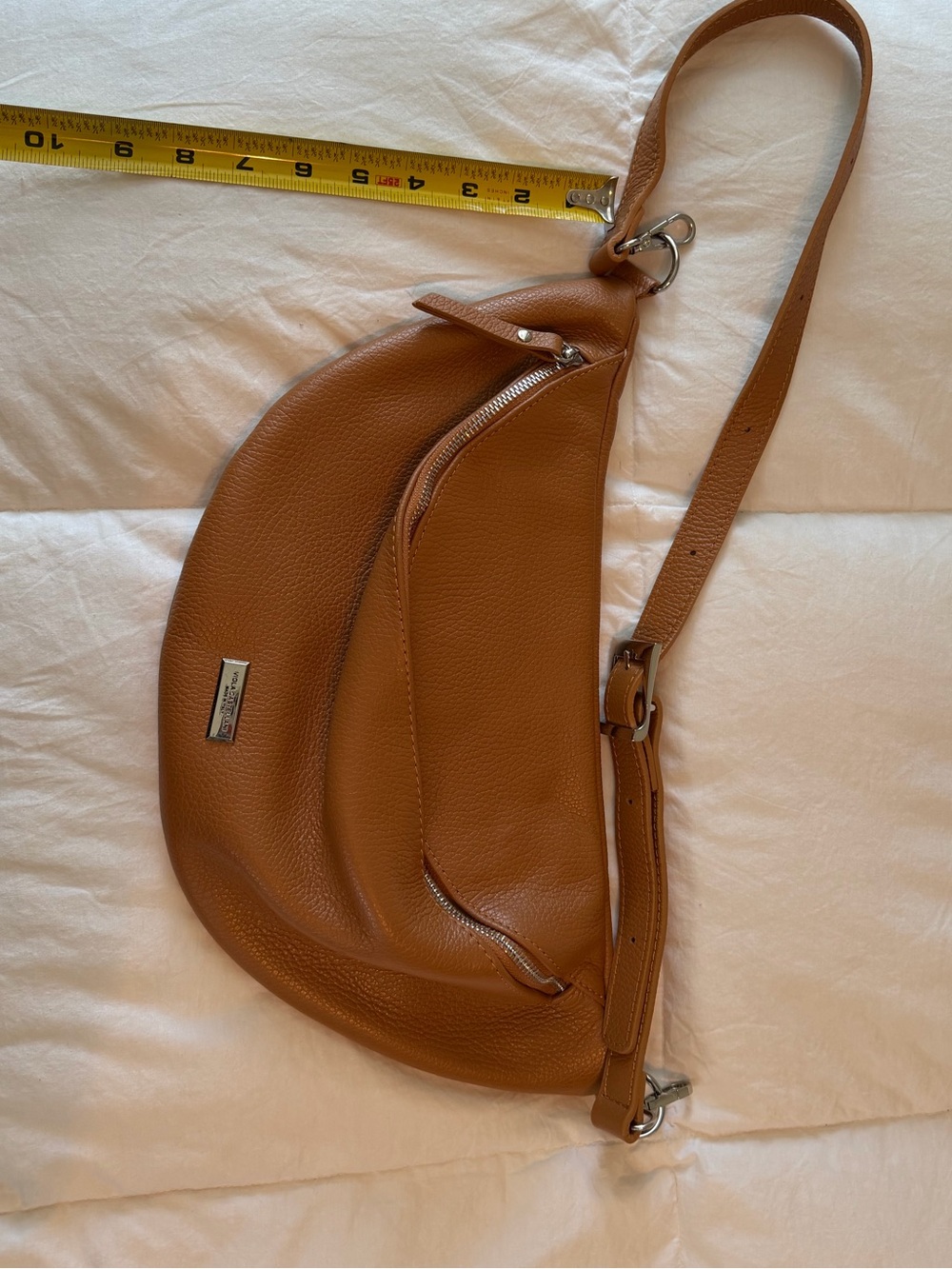 Genuine Viola Castellani leather chest bum sling bag crossbody - Picture 8 of 9